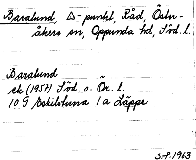 Bild på arkivkortet för arkivposten Baralund