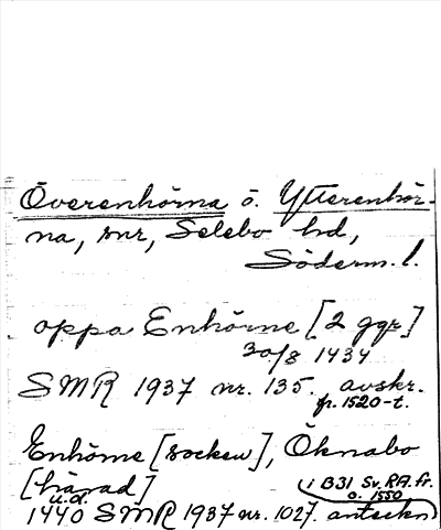 Bild på arkivkortet för arkivposten Överenhörn o. Ytterenhörna