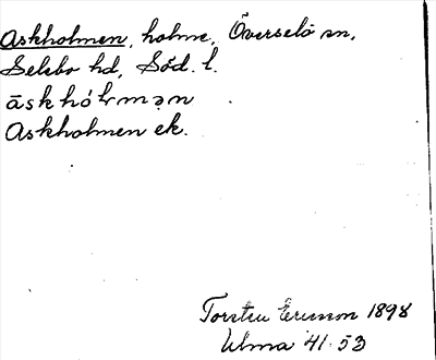 Bild på arkivkortet för arkivposten Askholmen
