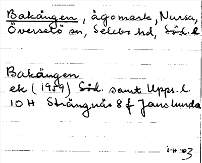 Bild på arkivkortet för arkivposten Bakängen