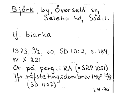Bild på arkivkortet för arkivposten Björk