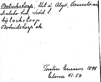 Bild på arkivkortet för arkivposten Botvikstorp