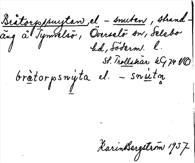 Bild på arkivkortet för arkivposten Bråtorpssnytan, el. Bråtorpssnuten