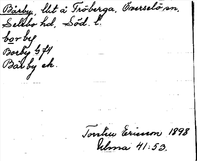 Bild på arkivkortet för arkivposten Bårby