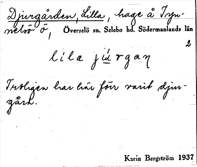 Bild på arkivkortet för arkivposten Djurgården, Lilla