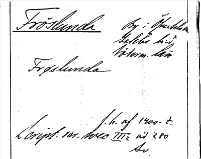 Bild på arkivkortet för arkivposten Fröslunda