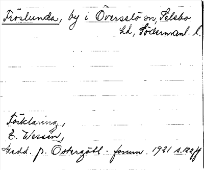 Bild på arkivkortet för arkivposten Fröslunda
