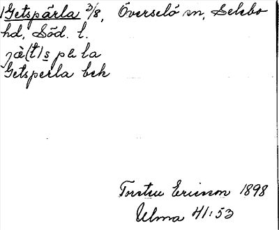 Bild på arkivkortet för arkivposten Getspärla
