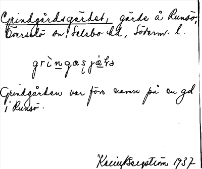 Bild på arkivkortet för arkivposten Grindgårdsgärdet