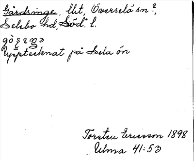 Bild på arkivkortet för arkivposten Gårdsinge