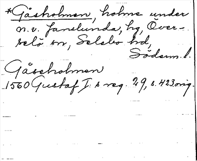 Bild på arkivkortet för arkivposten *Gåsholmen