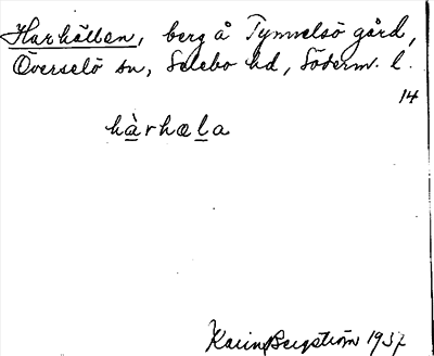 Bild på arkivkortet för arkivposten Harhällen
