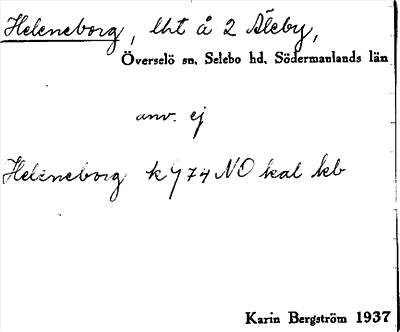 Bild på arkivkortet för arkivposten Heleneborg