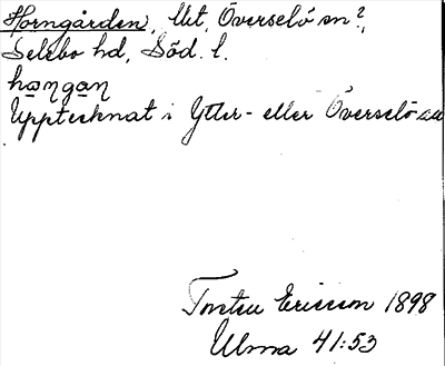 Bild på arkivkortet för arkivposten Horngården