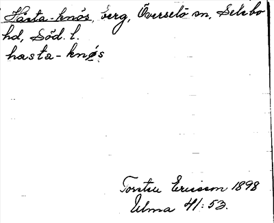 Bild på arkivkortet för arkivposten Håsta-knös