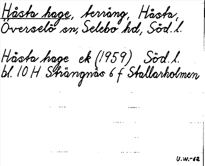 Bild på arkivkortet för arkivposten Håsta hage