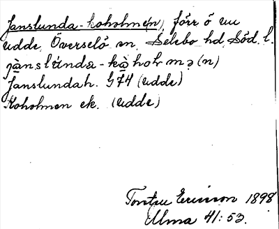 Bild på arkivkortet för arkivposten Janslunda-koholme(n)