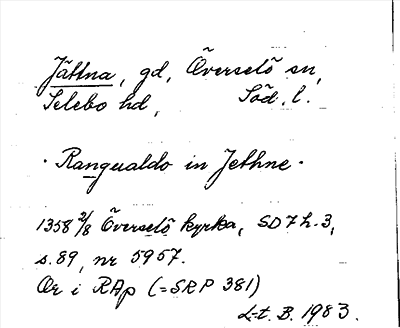 Bild på arkivkortet för arkivposten Jättna