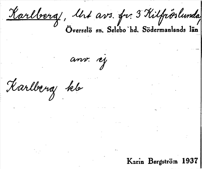 Bild på arkivkortet för arkivposten Karlberg