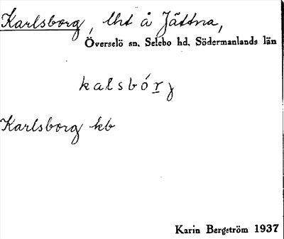 Bild på arkivkortet för arkivposten Karlsborg