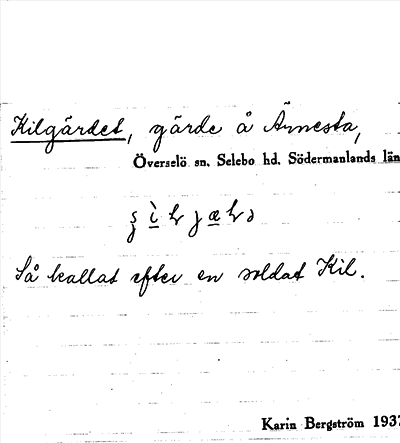 Bild på arkivkortet för arkivposten Kilgärdet