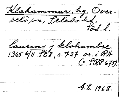 Bild på arkivkortet för arkivposten Klahammmar