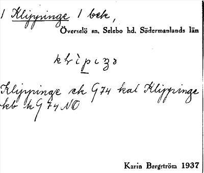 Bild på arkivkortet för arkivposten Klippinge
