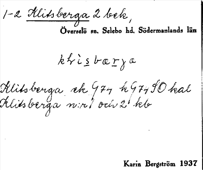 Bild på arkivkortet för arkivposten Klitsberga