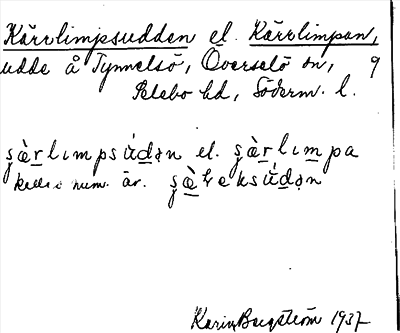 Bild på arkivkortet för arkivposten Kärrlimpsudden el. Kärrlimpan