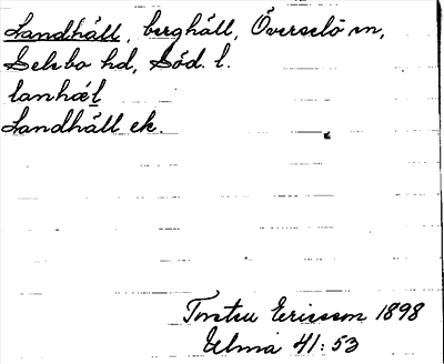 Bild på arkivkortet för arkivposten Landhäll