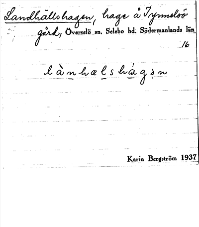 Bild på arkivkortet för arkivposten Landhällshagen