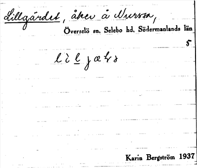 Bild på arkivkortet för arkivposten Lillgärdet