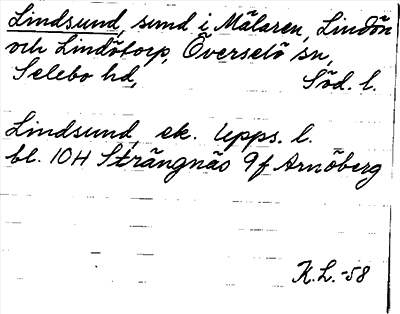 Bild på arkivkortet för arkivposten Lindsund