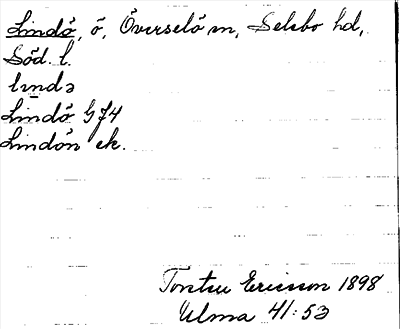 Bild på arkivkortet för arkivposten Lindö