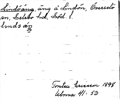 Bild på arkivkortet för arkivposten Lindöäng