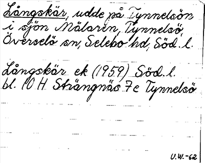 Bild på arkivkortet för arkivposten Långskär