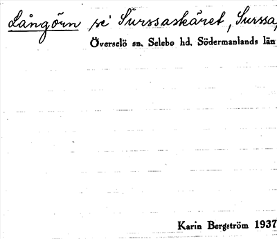 Bild på arkivkortet för arkivposten Långörn, se Surssaskäret
