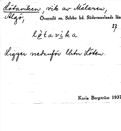Bild på arkivkortet för arkivposten Lötarviken