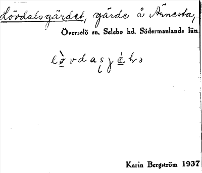 Bild på arkivkortet för arkivposten Lövdalsgärdet