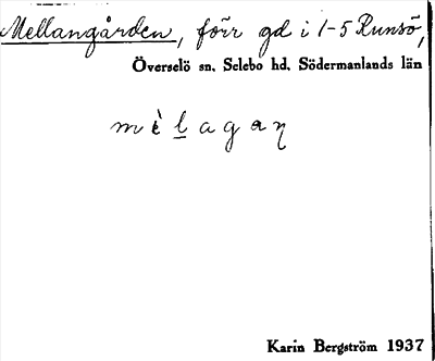 Bild på arkivkortet för arkivposten Mellangården