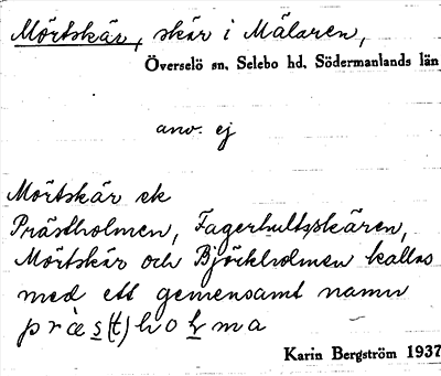 Bild på arkivkortet för arkivposten Mörtskär