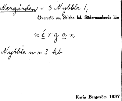 Bild på arkivkortet för arkivposten Nergården