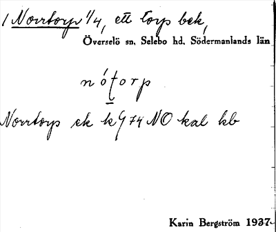 Bild på arkivkortet för arkivposten Norrtorp