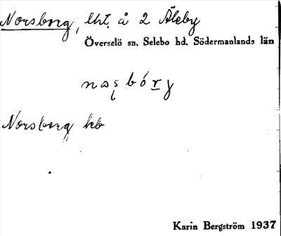 Bild på arkivkortet för arkivposten Norsborg