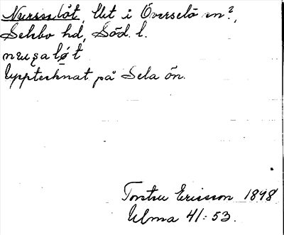 Bild på arkivkortet för arkivposten Nurssalöt