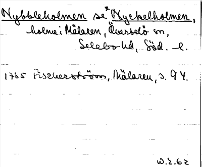 Bild på arkivkortet för arkivposten Nybbleholmen se *Nyckelholmen