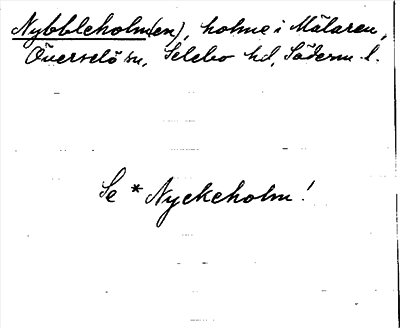 Bild på arkivkortet för arkivposten Nybbleholm(en)