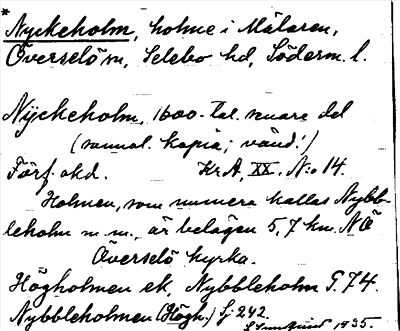 Bild på arkivkortet för arkivposten *Nyckeholm