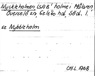 Bild på arkivkortet för arkivposten Nyckleholmen, se Nybbleholm