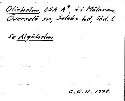 Bild på arkivkortet för arkivposten Olieholm, se Algöholm